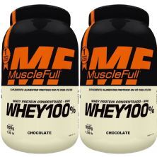 Kit 2X Whey 100% Concentrado - 900g Chocolate - MuscleFull