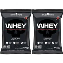Kit 2X Whey 100% Concentrate - 900g Refil Baunilha  - Black Skull