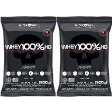 Kit 2X Whey 100% HD - 900g Refil Baunilha - Black Skull