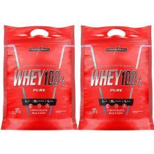 Kit 2X Whey 100% Pure - 907g  Refil Chocolate Maltado - IntegralM�dica