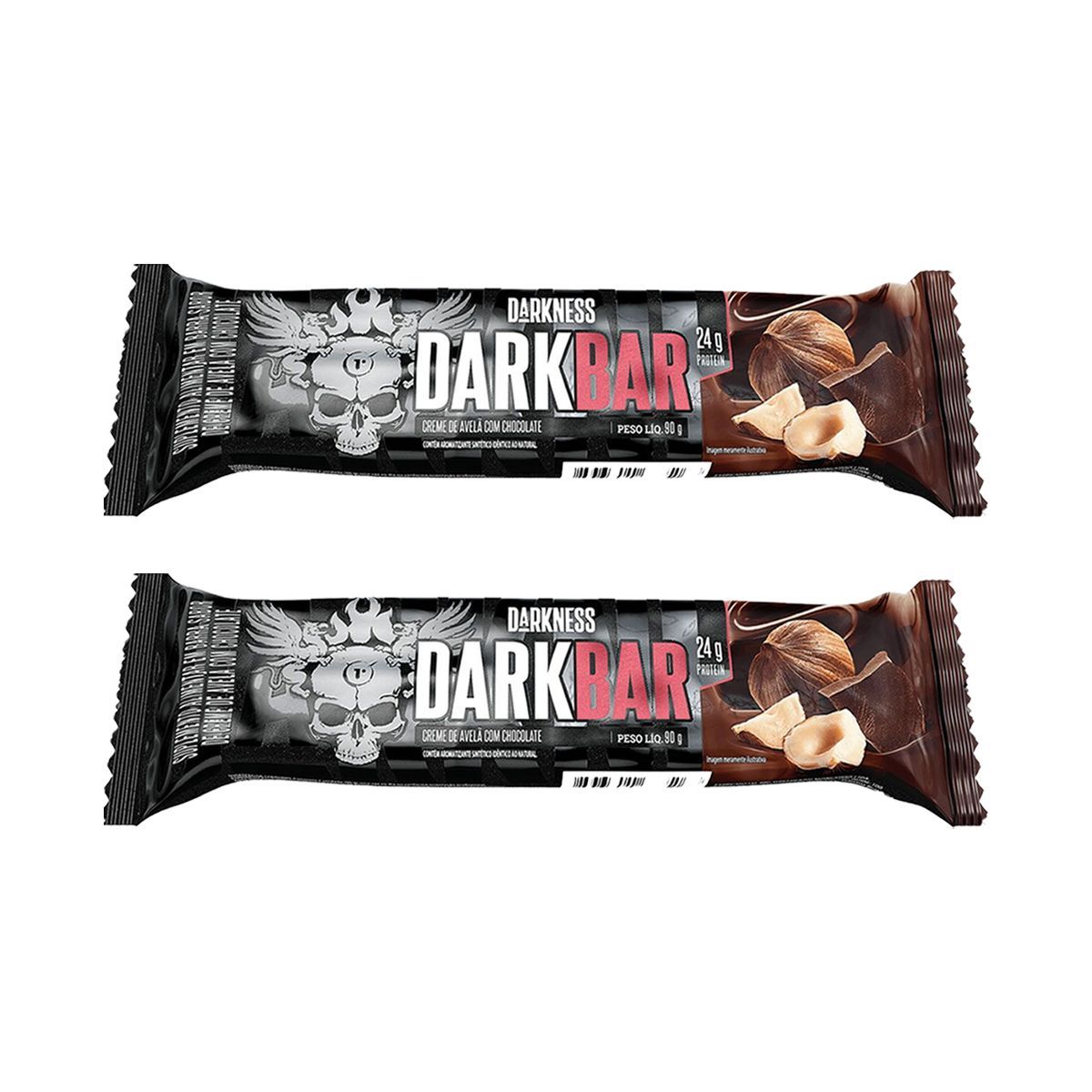 Kit 2X Whey Bar Darkness - 1 Unidade 90g Creme de Avel� com Chocolate - IntegralM�dica