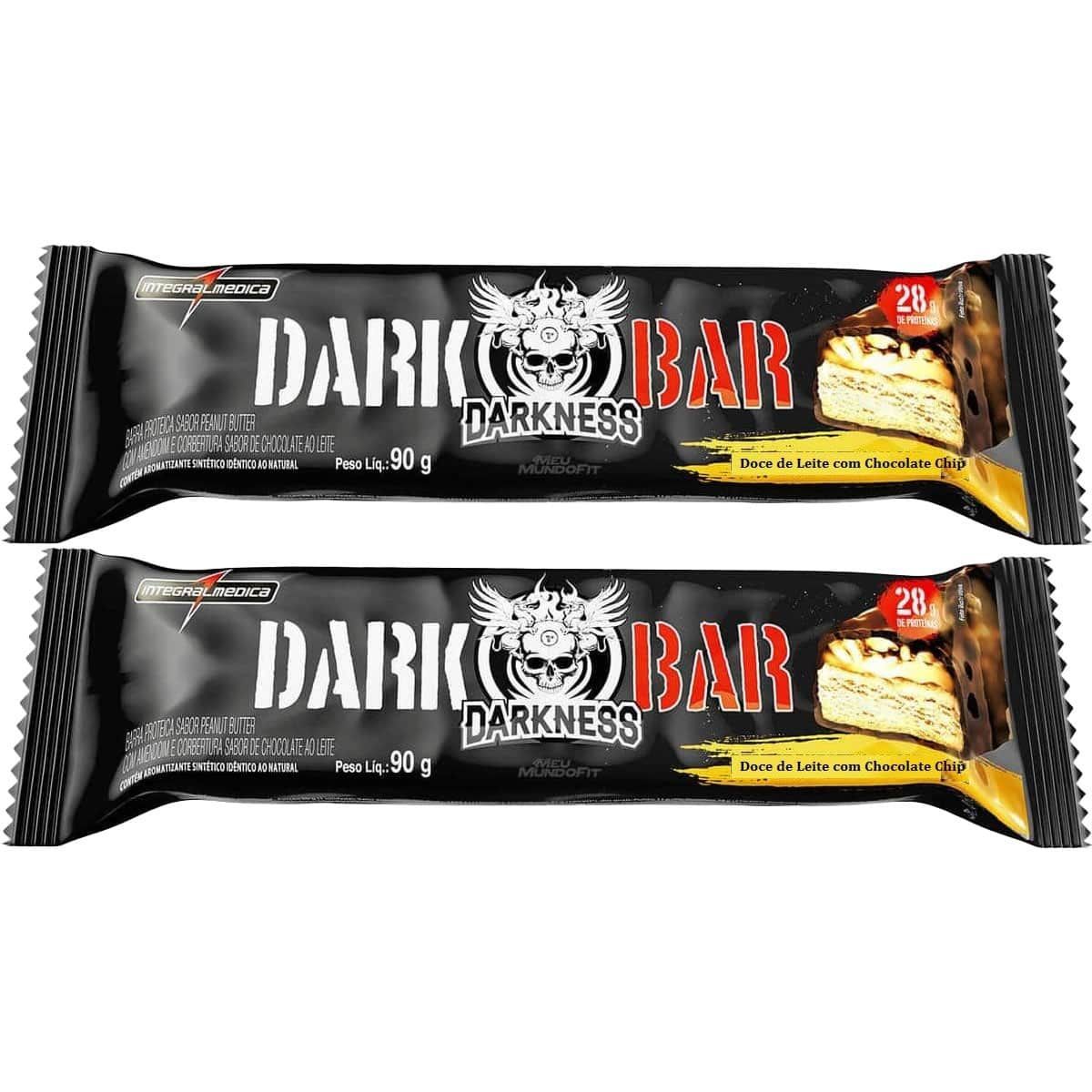 Kit 2X Whey Bar Darkness - 1 unidade 90g Doce de Leite com Chocolate Chip - Integralm�dica