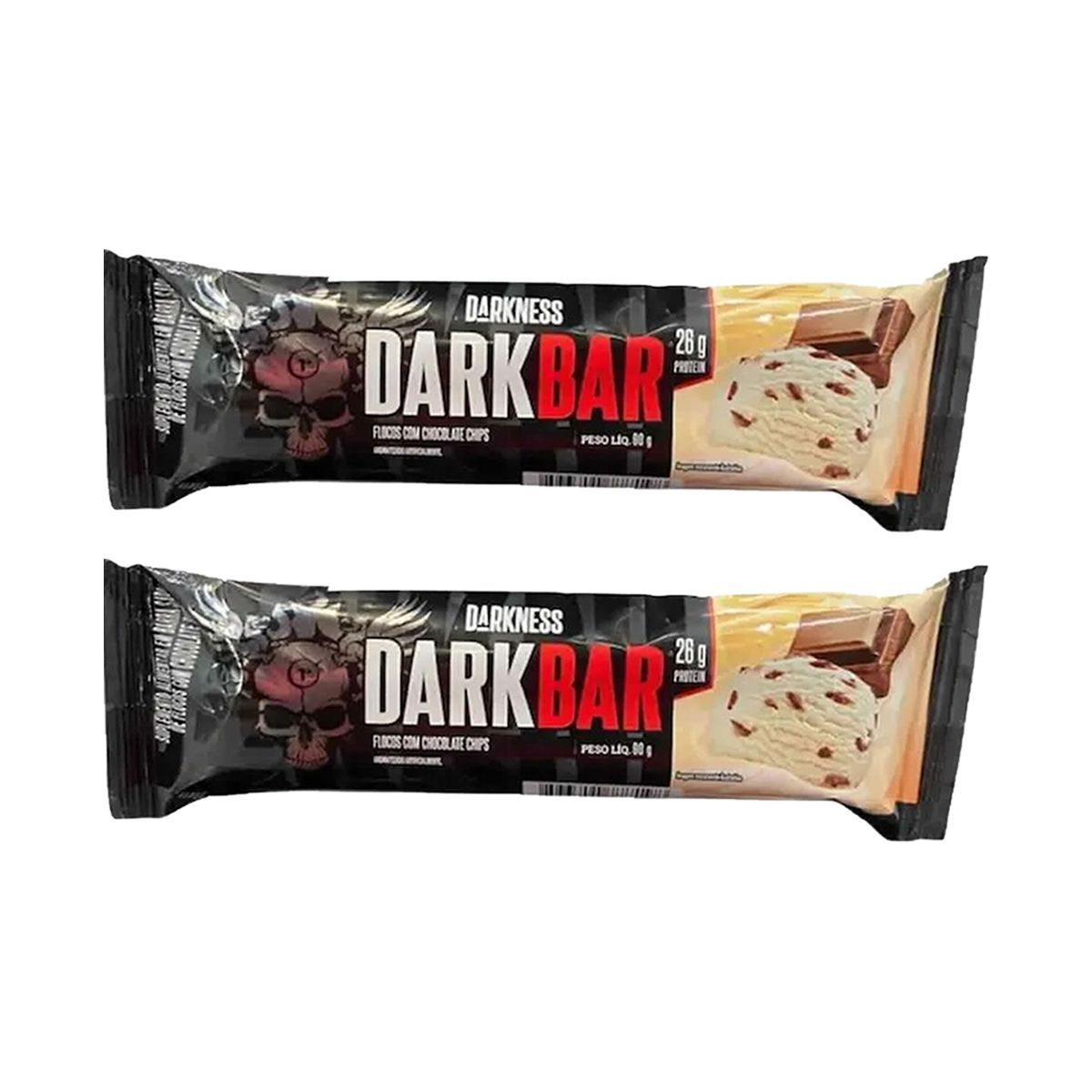 Kit 2X Whey Bar Darkness - 1 Unidade 90g Flocos com Chocolate Chips - IntegralM�dica