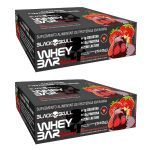 Kit 2X Whey Bar Gourmet - 12 Unidades 45g Morango com Chocolate - Black Skull