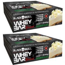 Kit 2X Whey Bar Gourmet - 12 Unidades 45g Torta Mousse de Lim�o - Black Skull