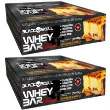 Kit 2X Whey Bar Gourmet - 12 Unidades 45g Torta Mousse de Maracuj� - Black Skull