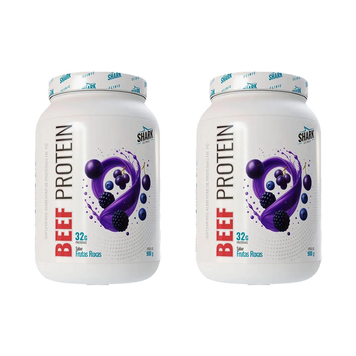 Kit 2X Whey Beef Protein - 900g Frutas Roxas - Shark Pro