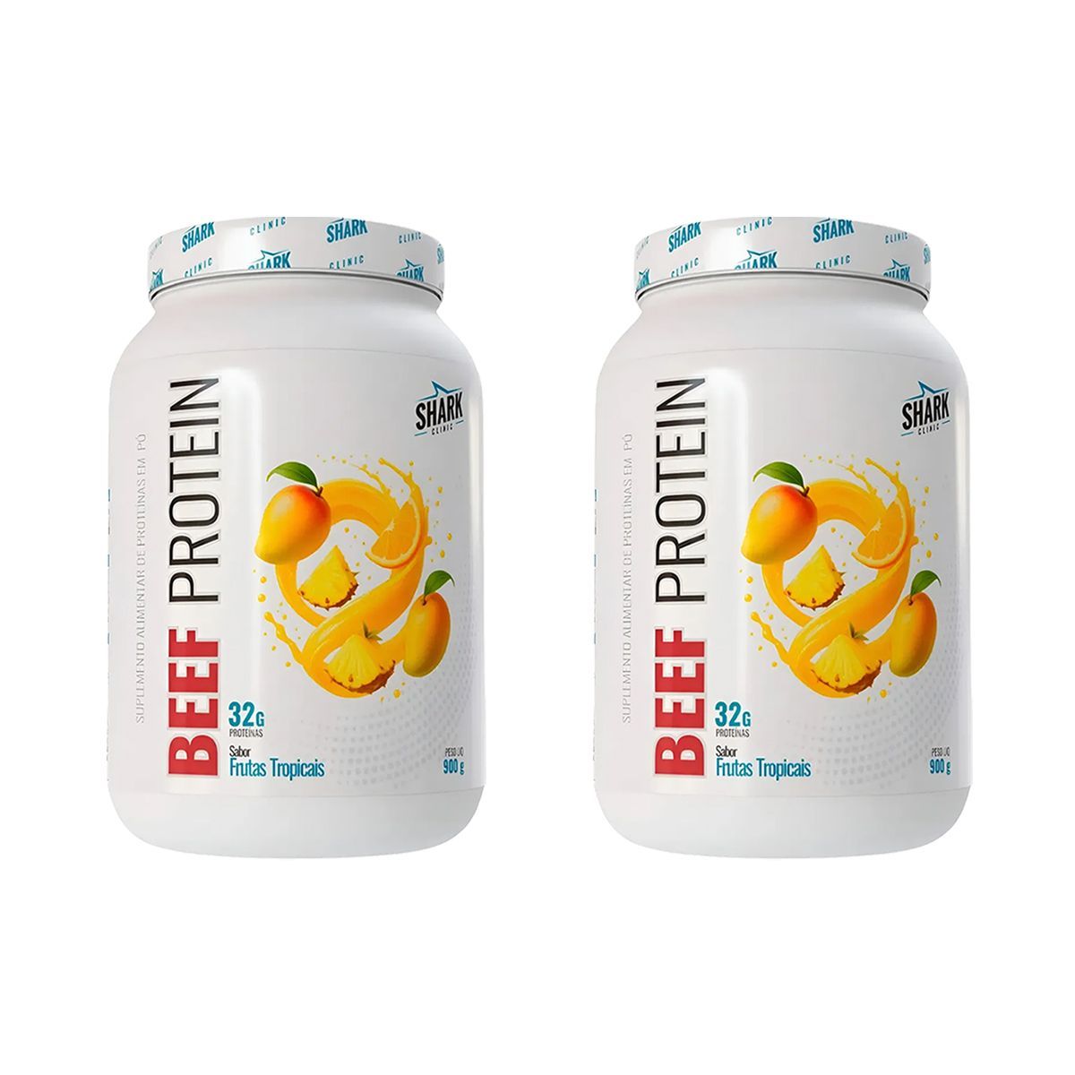 Kit 2X Whey Beef Protein - 900g Frutas Tropicais - Shark Pro