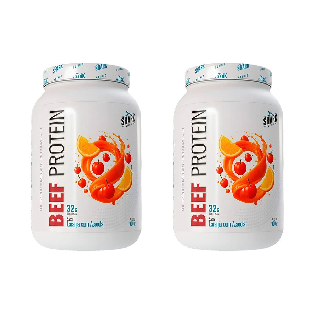 Kit 2X Whey Beef Protein - 900g Laranja com Acerola - Shark Pro