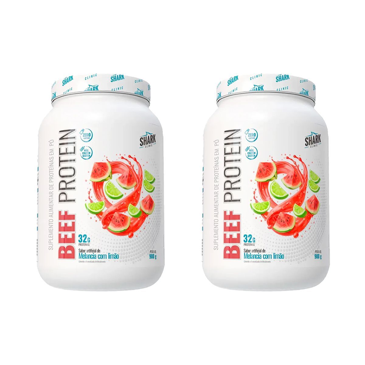 Kit 2X Whey Beef Protein - 900g Melancia com Lim�o - Shark Pro