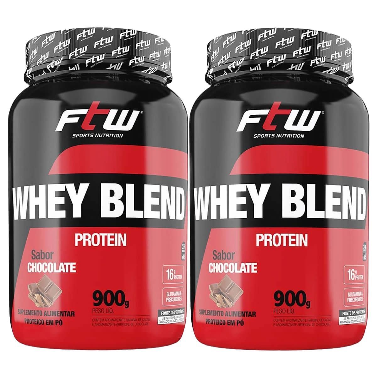 Kit 2X Whey Blend Protein - 900g Chocolate - FTW