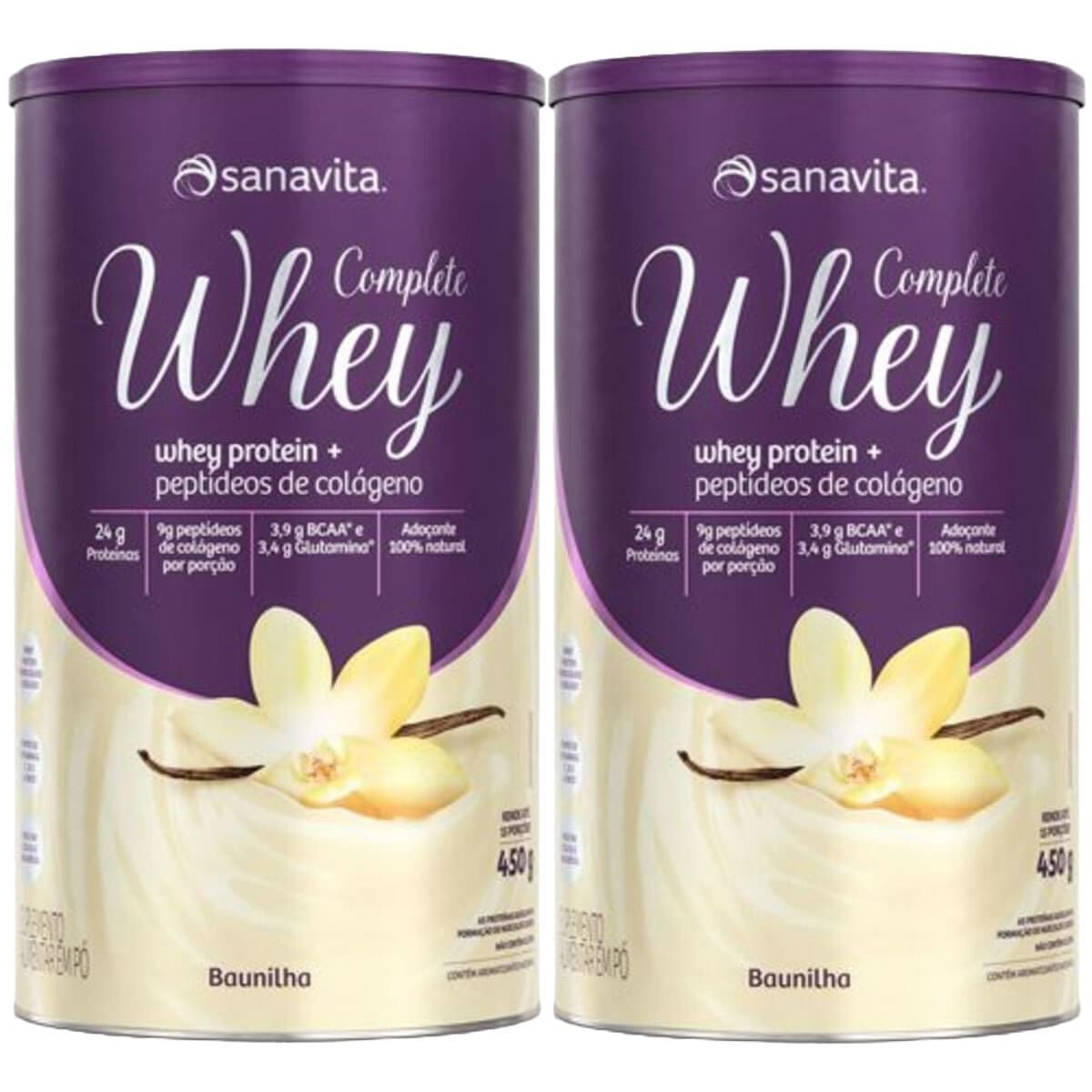 Kit 2X Whey Complete - 450g Baunilha - Sanavita