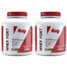 Kit 2X Whey Fort - 1800g Chocolate - Vitafor