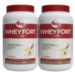 Kit 2X Whey Fort 3W - 900g Baunilha - Vitafor