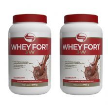 Kit 2X Whey Fort 3W - 900g Chocolate - Vitafor