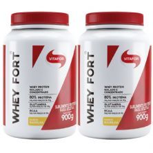 Kit 2X Whey Fort - 900g Baunilha - Vitafor