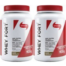 Kit 2X Whey Fort - 900g Chocolate - Vitafor