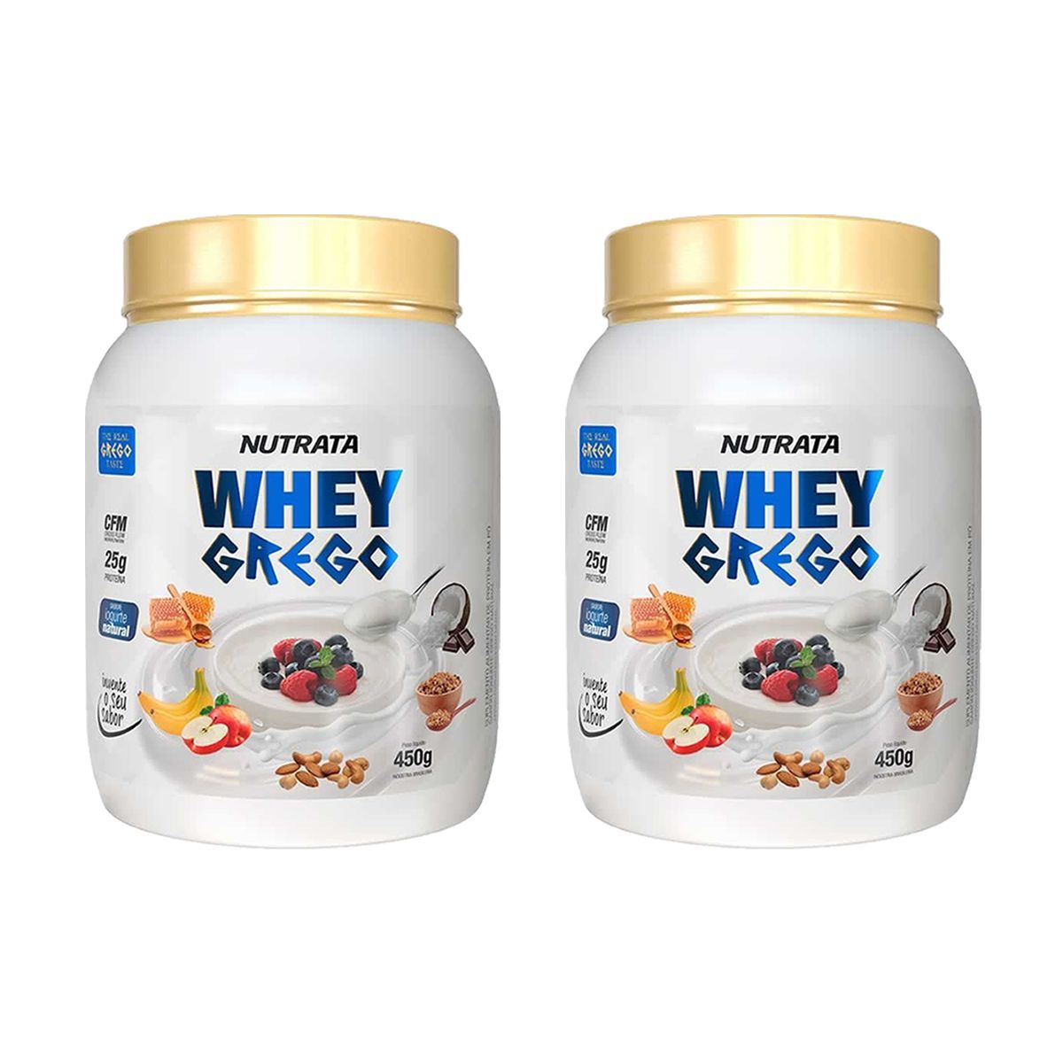 Kit 2X Whey Grego - 450g Iogurte Natural - Nutrata