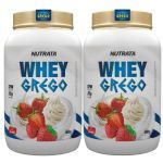 Kit 2X Whey Grego - 900g Morango com Chantilly - Nutrata