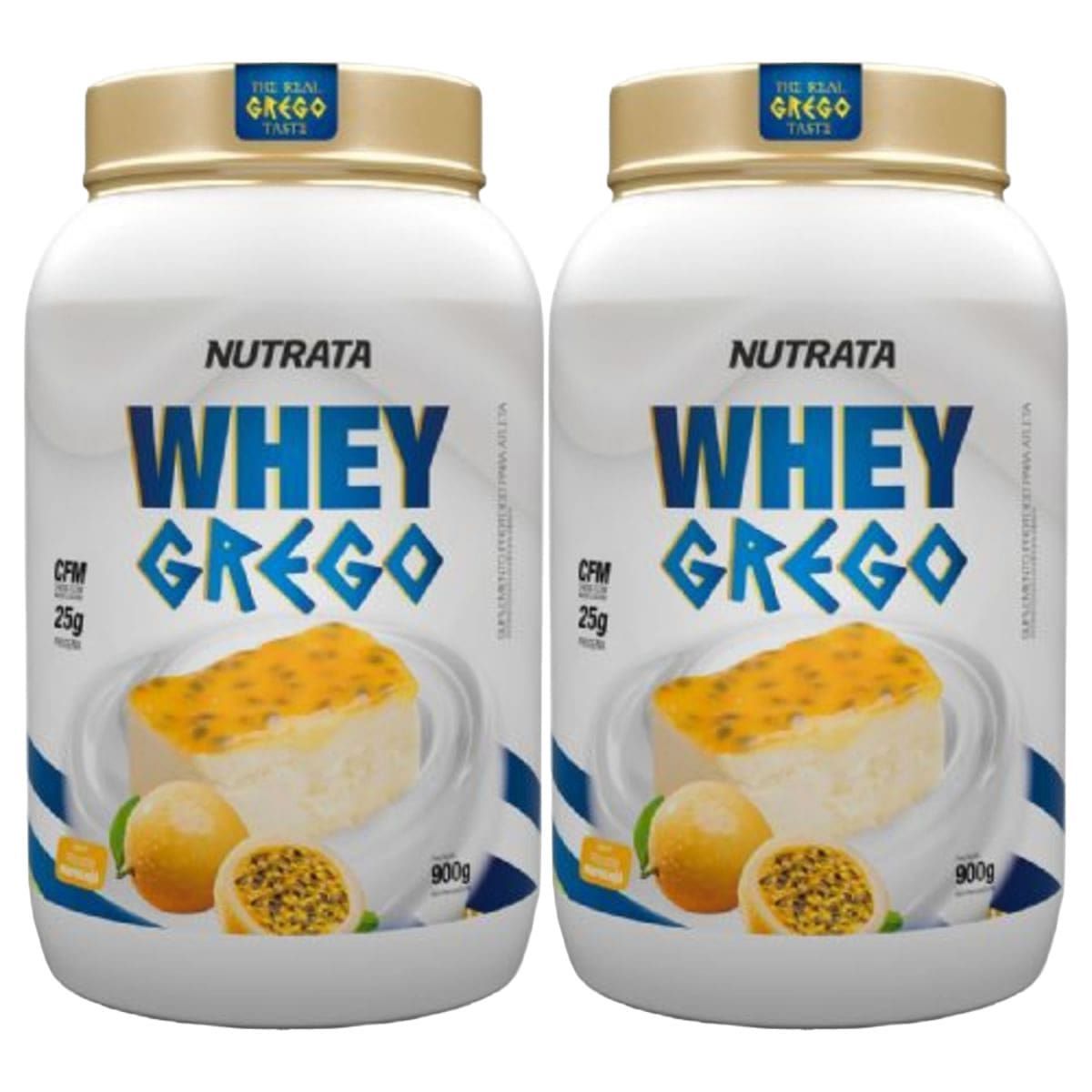 Kit 2X Whey Grego - 900g Mousse de Maracuja - Nutrata