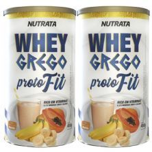 Kit 2X Whey Grego Proto Fit - 450g Banana com Mam�o - Nutrata
