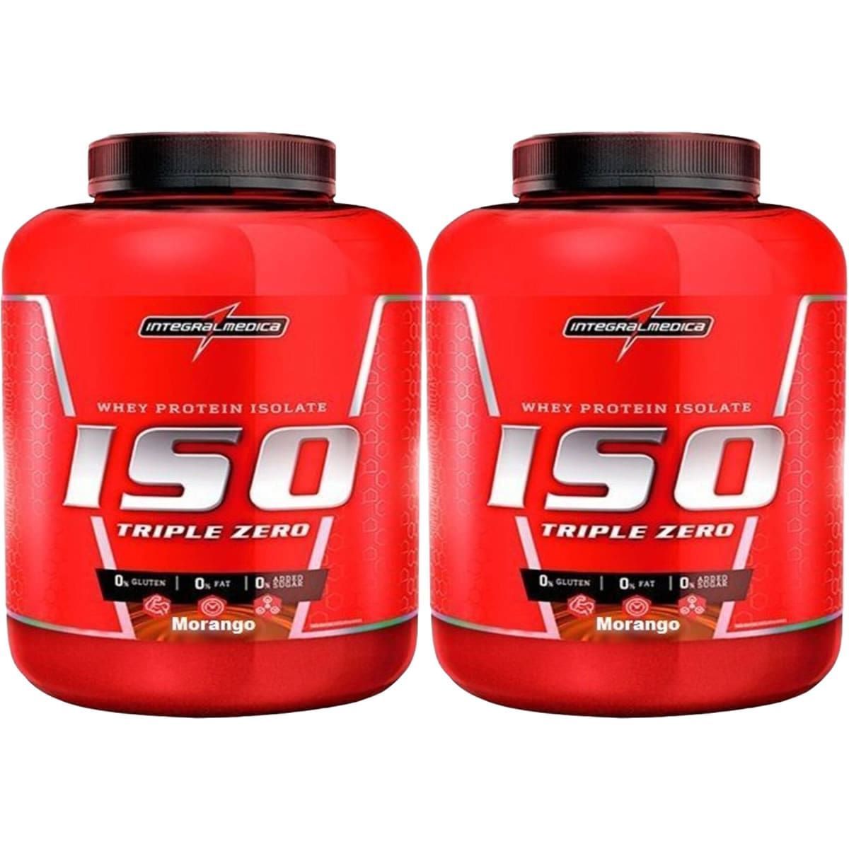 Kit 2X Whey Iso Triple Zero - 1800g Morango - IntegralM�dica