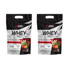 Kit 2X Whey Pro - 1000g Refil Morango - BodyAction