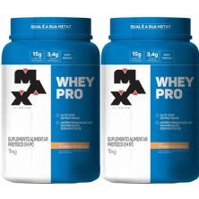 Kit 2X Whey Pro - 1000g Vitamina de Frutas - Max Titanium