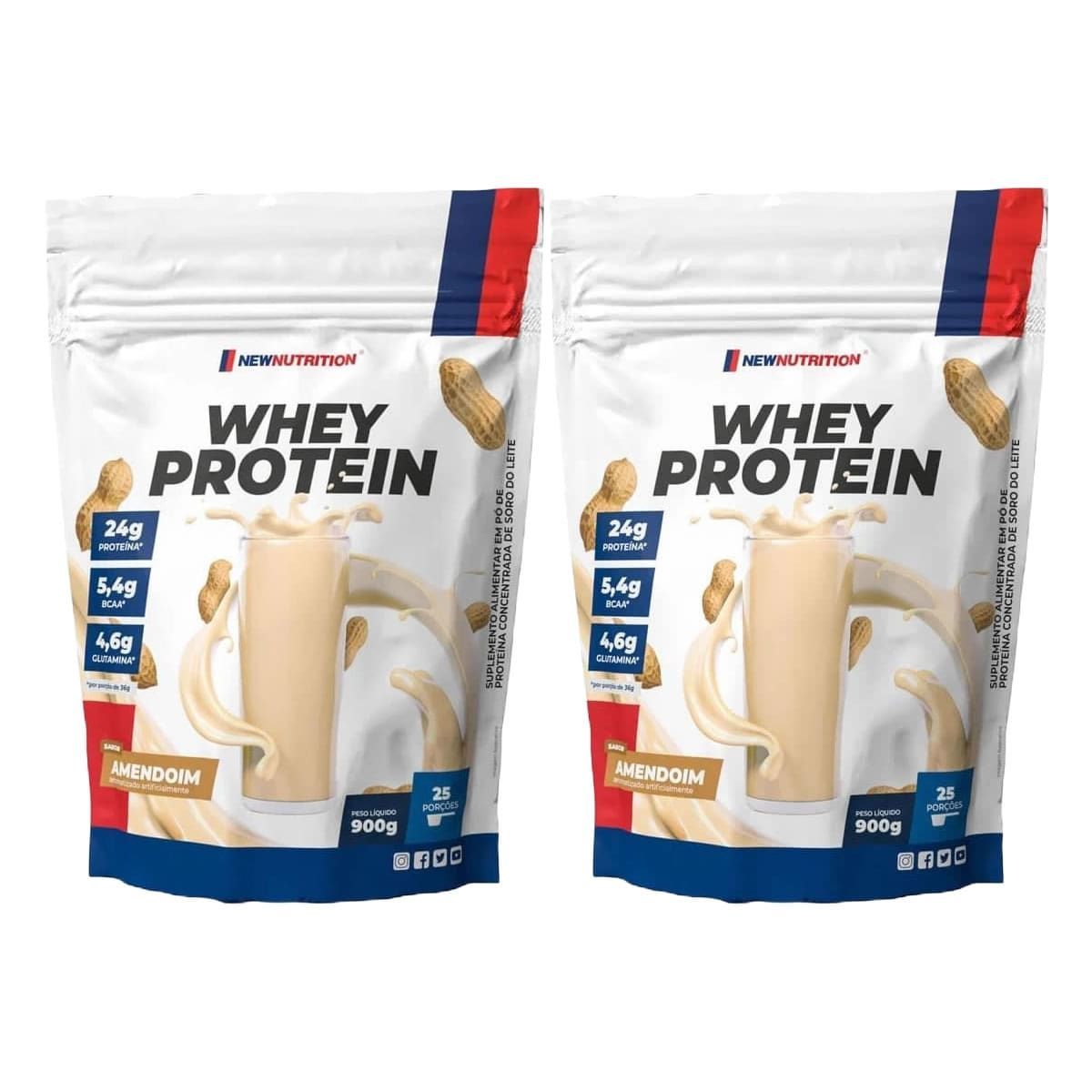Kit 2X Whey Protein - 900g Refil Amendoim - NewNutrition