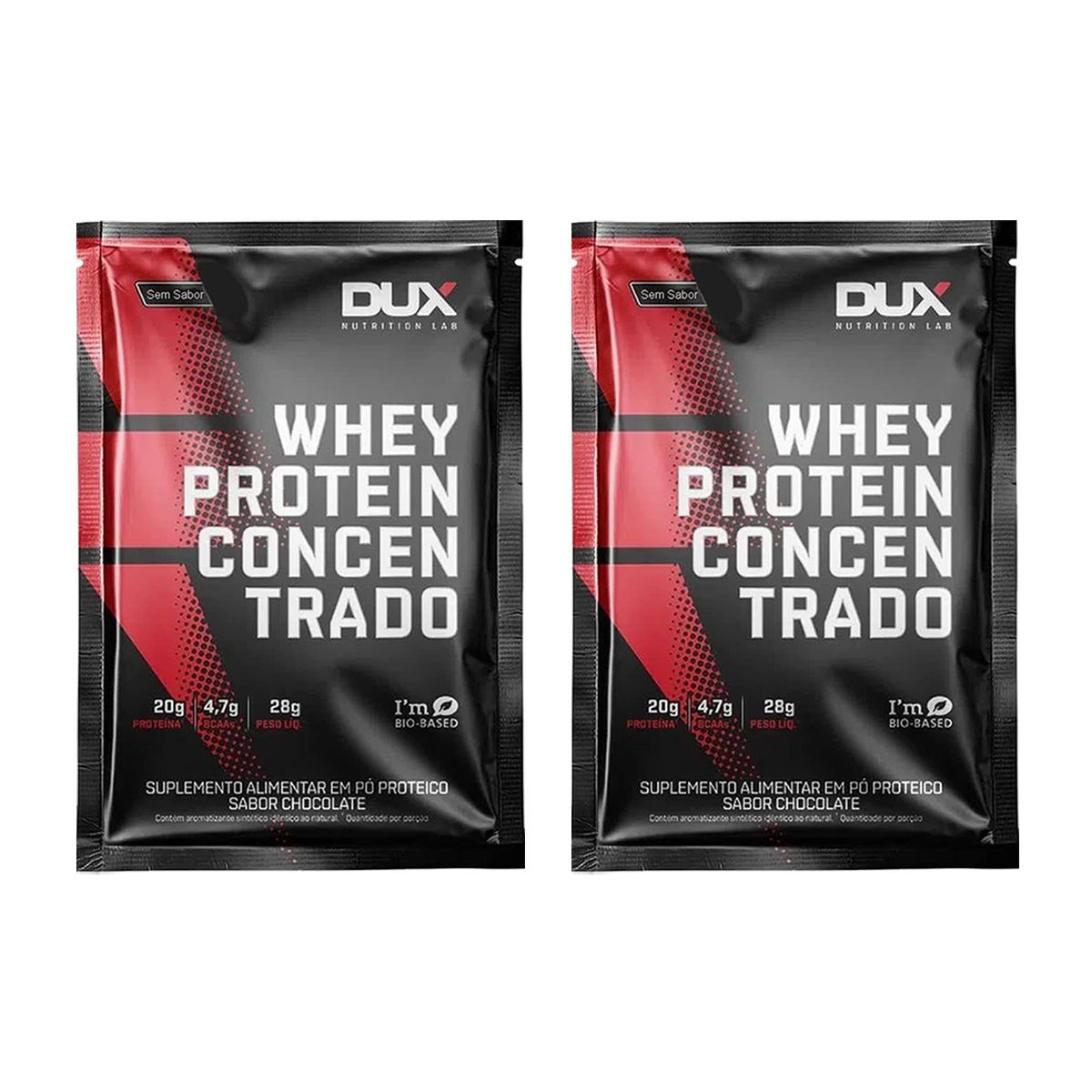 Kit 2X Whey Protein Concentrado - 1 Sach� 25g Sem Sabor - Dux Nutrition