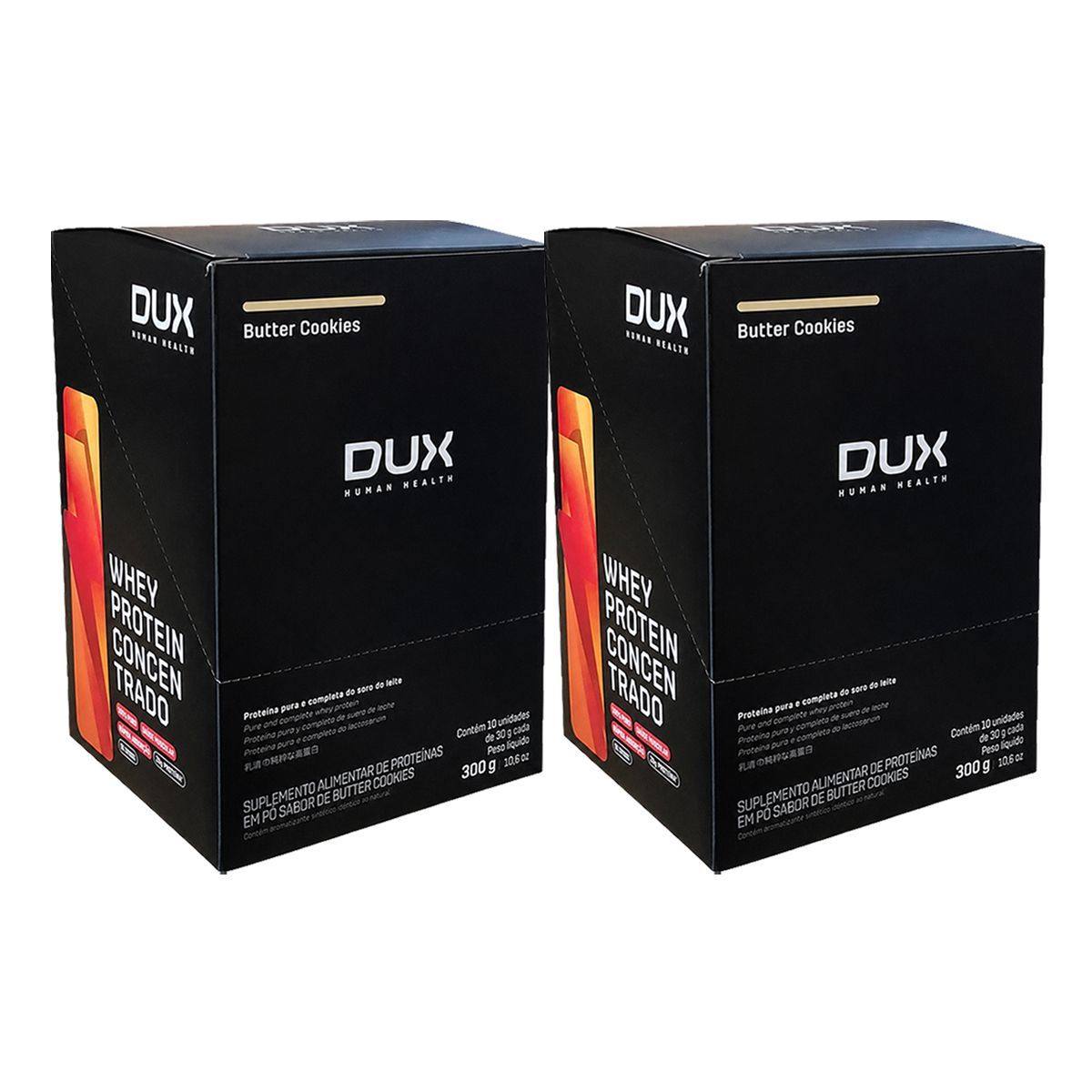 Kit 2X Whey Protein Concentrado - 10 Sach�s 30g Butter Cookies - Dux Nutrition