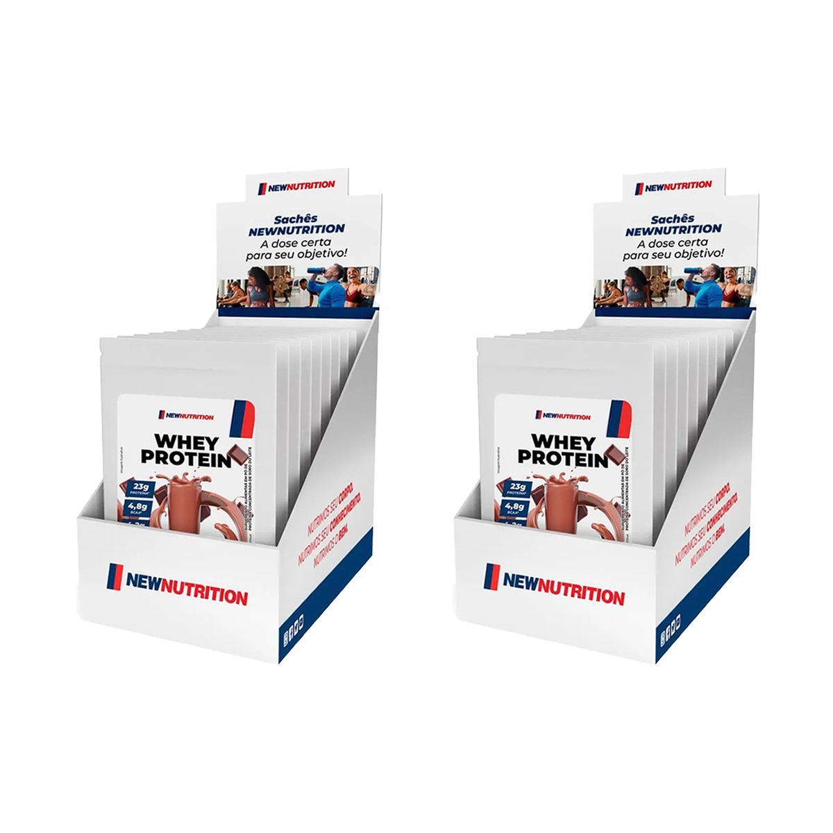 Kit 2X Whey Protein Concentrado - 10 Sach�s 30g Chocolate - NewNutrition