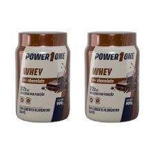 Kit 2X Whey Protein Concentrado 100% - 900g Chocolate - Power1One