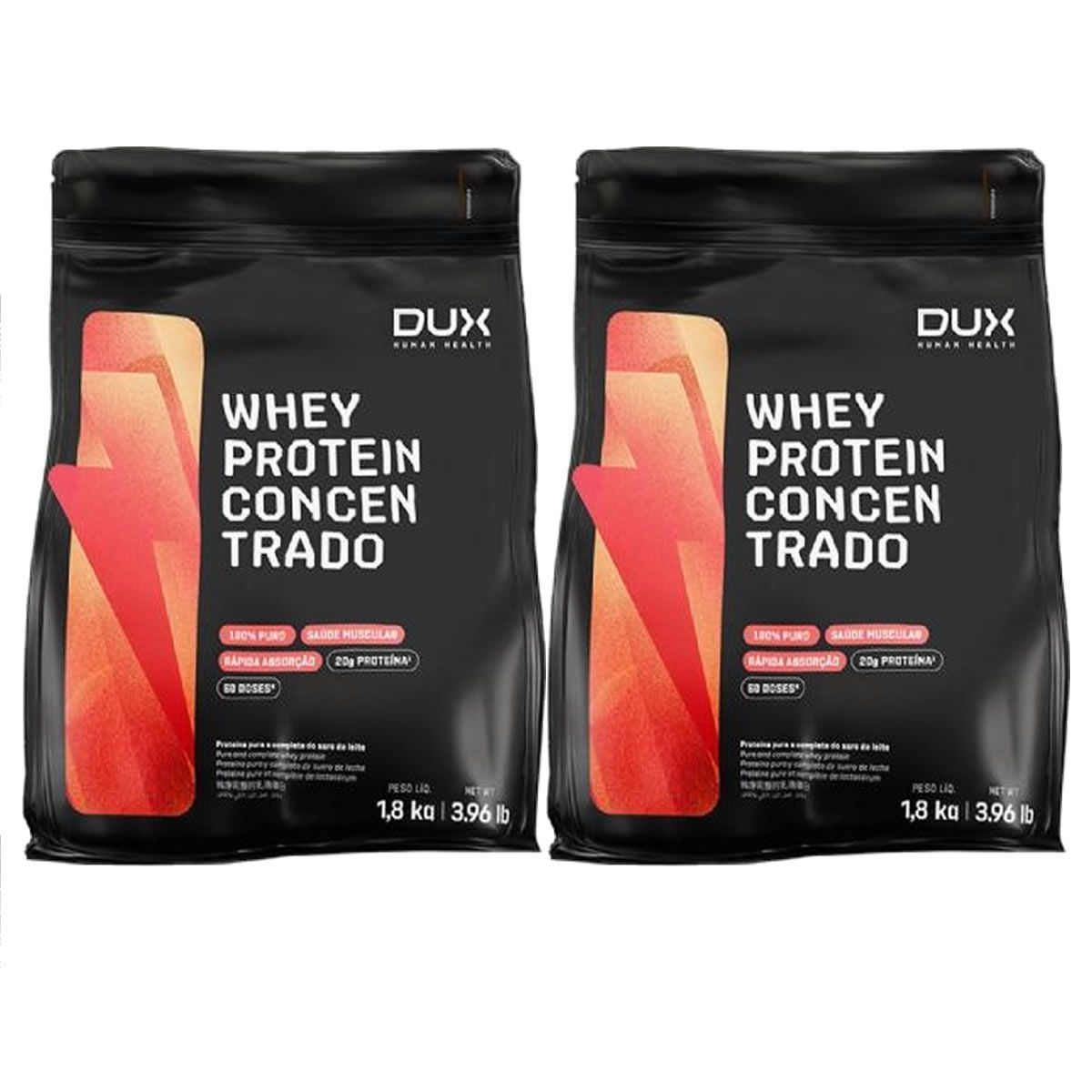Kit 2X Whey Protein Concentrado - 1800g Refil Cookies - Dux Nutrition