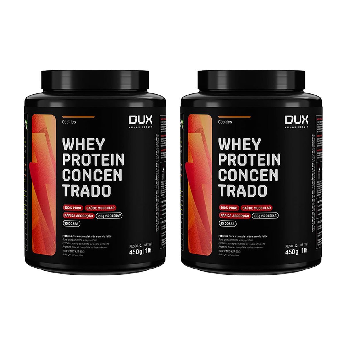 Kit 2X Whey Protein Concentrado - 450g Butter Cookies - Dux Nutrition