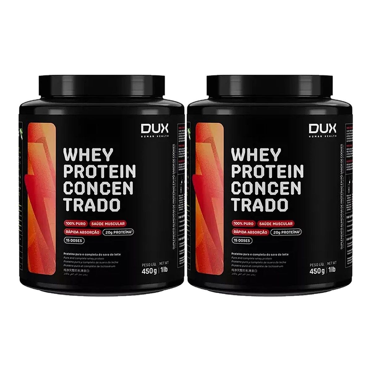 Kit 2X Whey Protein Concentrado - 450g Doce de Leite - Dux Nutrition