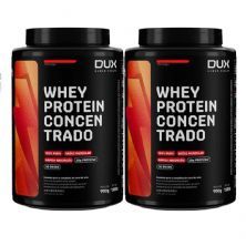 Kit 2X Whey Protein Concentrado - 900g Morango - Dux Nutrition