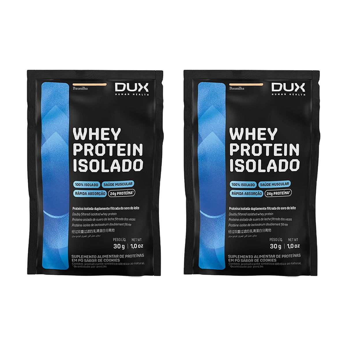 Kit 2X Whey Protein Isolado - 1 Sach� 29g  Baunilha - Dux Nutrition
