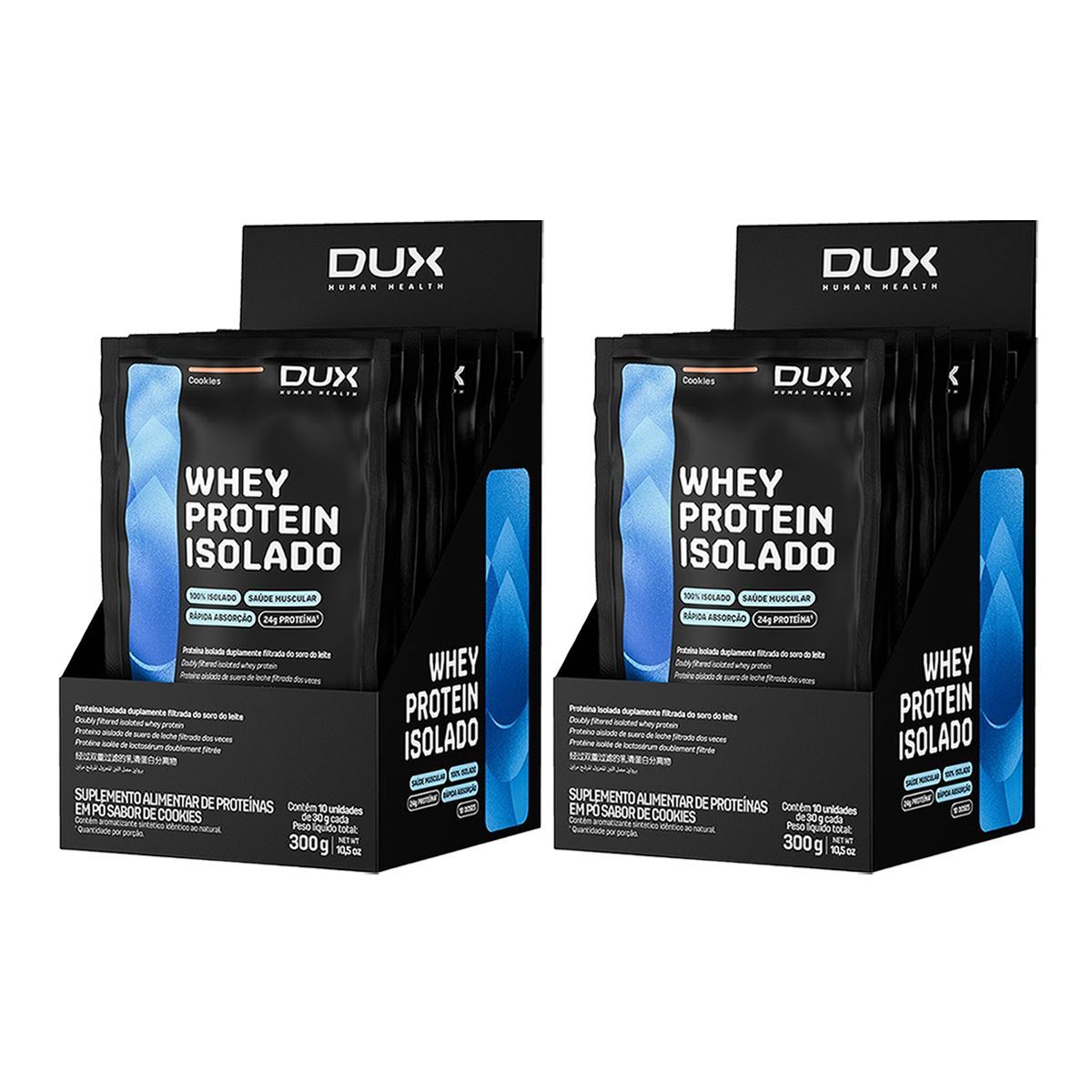 Kit 2X Whey Protein Isolado - 10 Sach�s 30g Cappuccino - Dux Nutrition