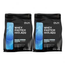 Kit 2X Whey Protein Isolado - 1800g Refil Cappuccino - Dux Nutrition