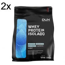 Kit 2X Whey Protein Isolado - 1800g Refil Morango - Dux Nutrition
