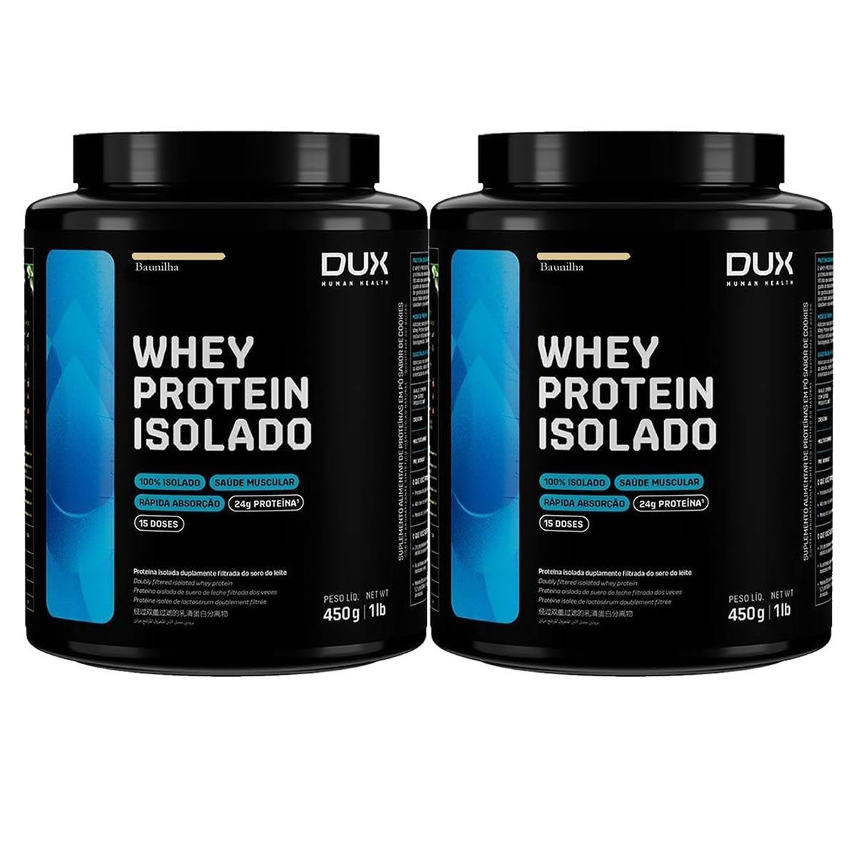 Kit 2X Whey Protein Isolado - 450g Baunilha - Dux Nutrition