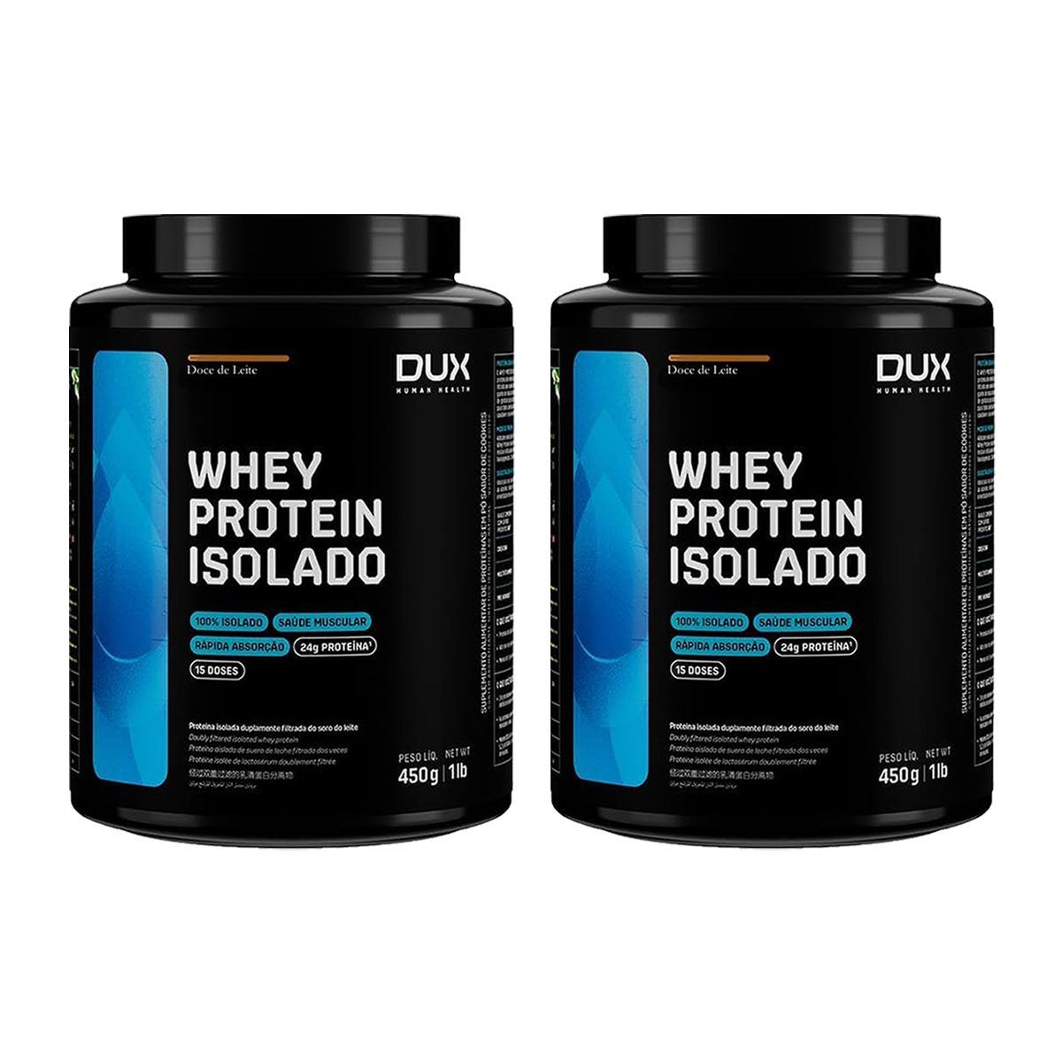 Kit 2X Whey Protein Isolado - 450g Doce de Leite - Dux Nutrition