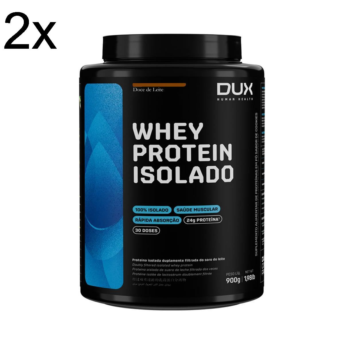 Kit 2X Whey Protein Isolado - 900g Doce de Leite - Dux Nutrition