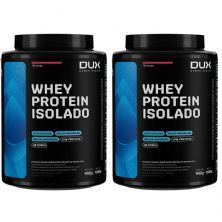 Kit 2X Whey Protein Isolado - 900g Morango - Dux Nutrition