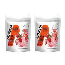 Kit 2X Whey Protein Npro - 900g Refil Morango - Nutrata