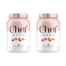 Kit 2X Whey Protein Sem Lactose - 907g Morango com Chantily - Chef Whey