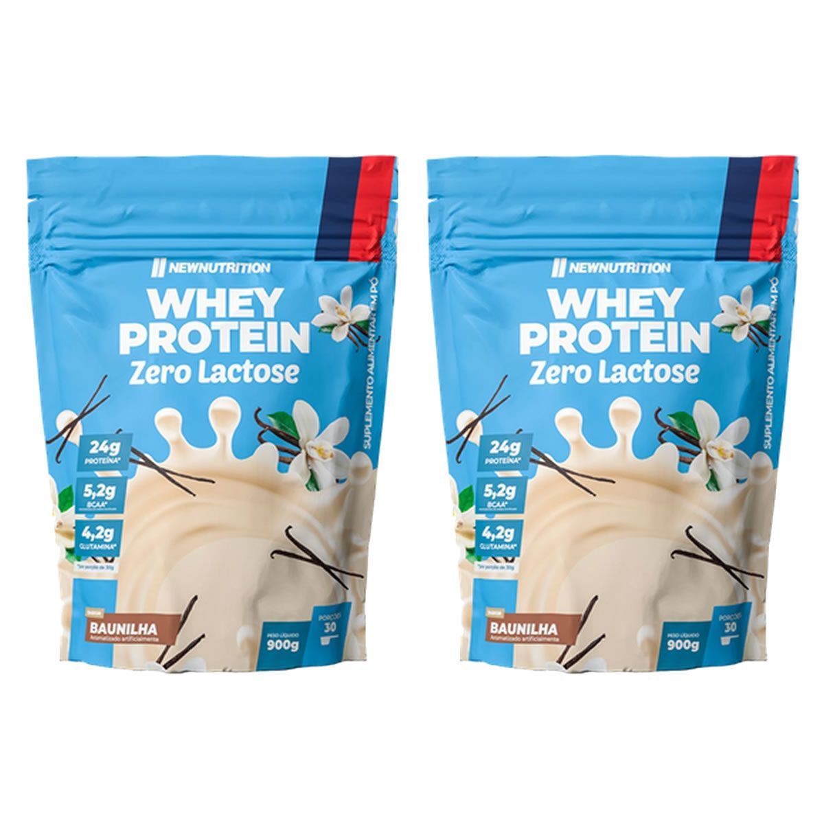 Kit 2X Whey Protein Zero Lactose - 900g Refil Baunilha - NewNutrition