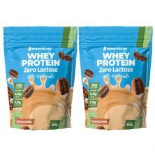 Kit 2X Whey Protein Zero Lactose All Natural - 900g Refil Cappuccino - NewNutrition