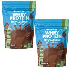 Kit 2X Whey Protein Zero Lactose All Natural - 900g Refil Chocolate - NewNutrition
